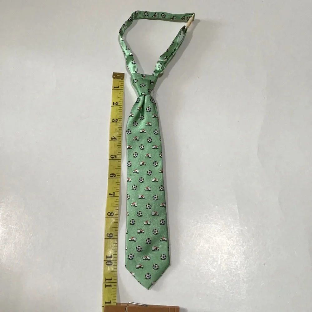 The Children's Place Tie Toddler Boys 24M-4T Green Soccer Necktie Pre-tied Adj.